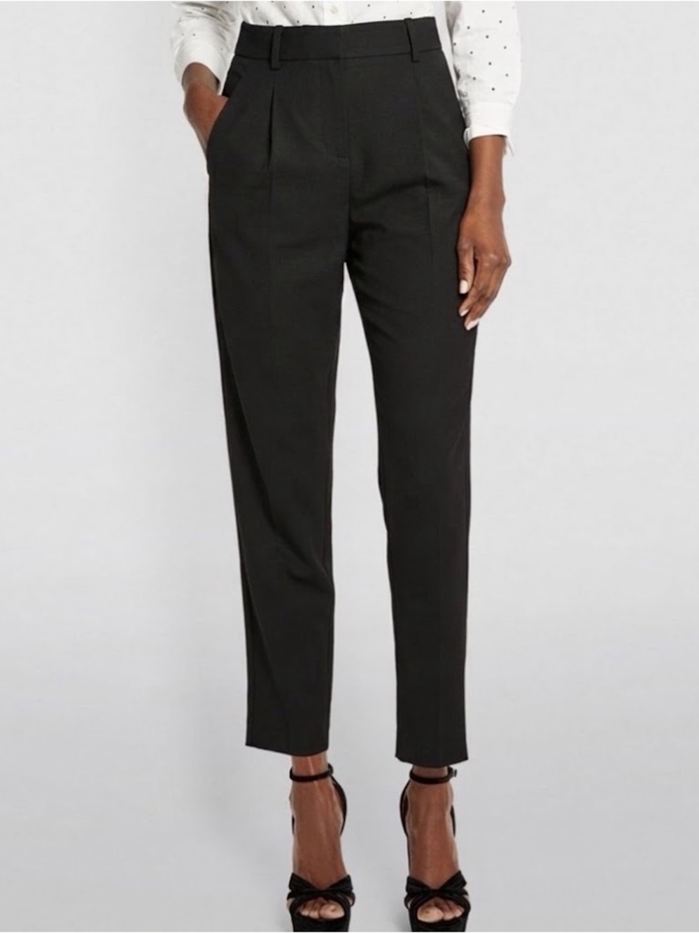 Maje Black Tailored Pleat Front Trousers